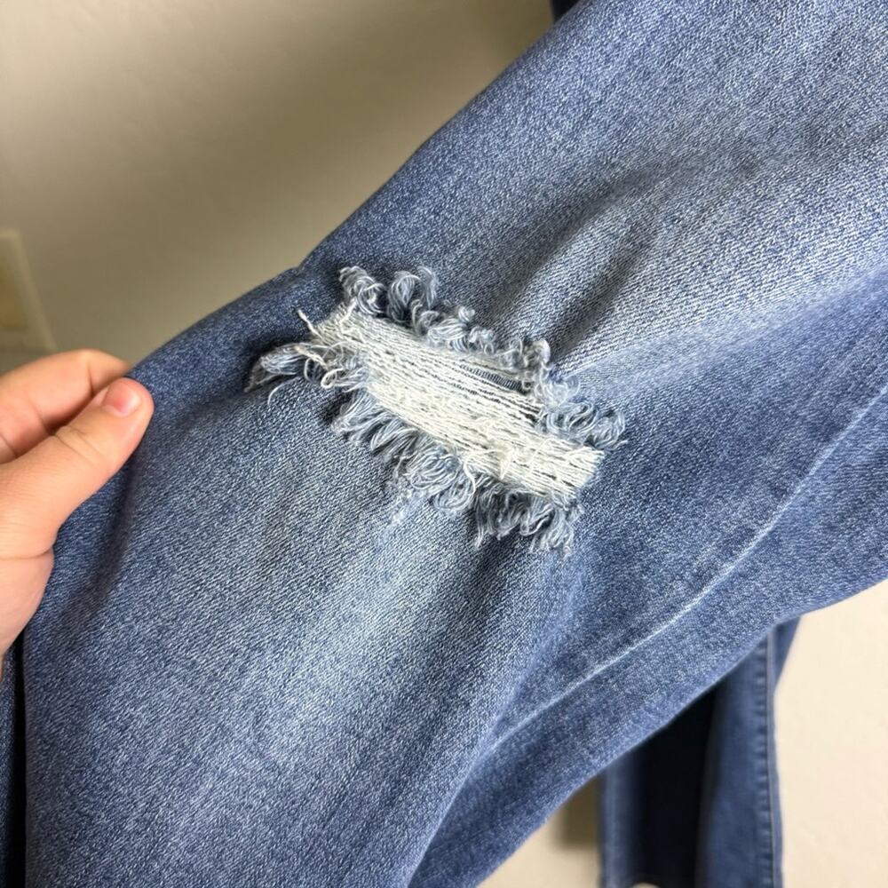 Judy Blue Mid Rise Pocket Tooling Knee Destroy Bootcut Jeans 22W JB82264MD-PL - Picture 5 of 16